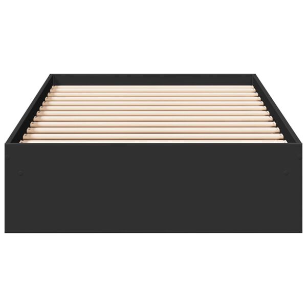 vidaXL Cadre de lit avec tiroirs sans matelas noir 100x200 cm