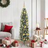 vidaXL Arbre de No&euml;l artificiel slim avec 150 LED Vert et blanc 150 cm