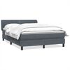 vidaXL Sommier &agrave; lattes de lit et matelas gris fonc&eacute; 160x210cm velours