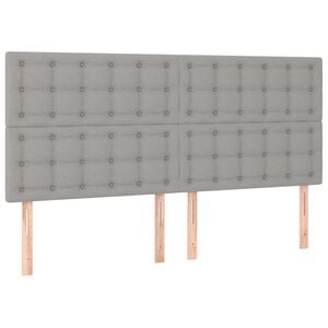 vidaXL T&ecirc;te de lit Gris clair 200x5x118/128 cm Tissu