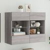 vidaXL Meuble TV mural avec lumi&egrave;res LED sonoma gris 78,5x30x60,5 cm