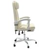 vidaXL Fauteuil de massage inclinable de bureau Cr&egrave;me Similicuir