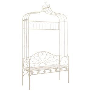 vidaXL Banc de jardin 122 cm Fer Blanc antique