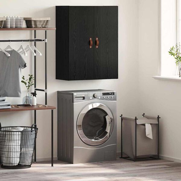 vidaXL Meuble mural Ch&ecirc;ne noir 69,5 x 34 x 90 cm Bois d'ing&eacute;nierie