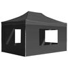 vidaXL Tente de r&eacute;ception pliable &agrave; parois Aluminium 4,5x3m Anthracite
