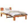 vidaXL Cadre de lit avec t&ecirc;te de lit Brun cire 90 x 190 cm Pin massif