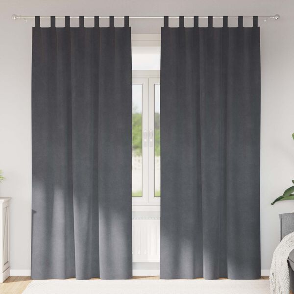 vidaXL Rideaux occultants 2 pcs Gris clair 140 x 260 cm Velours