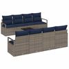 vidaXL Ensemble de Canap&eacute;s avec coussin 7 pcs Gris et bleu polyrotin