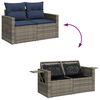 vidaXL Salon de jardin avec coussins 9 pcs gris résine tressée acacia