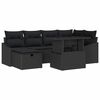 vidaXL Ensemble de canap&eacute; de jardin 7 pc Noir polyrotin