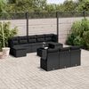vidaXL Salon de jardin 11 pcs avec coussins noir r&eacute;sine tress&eacute;e