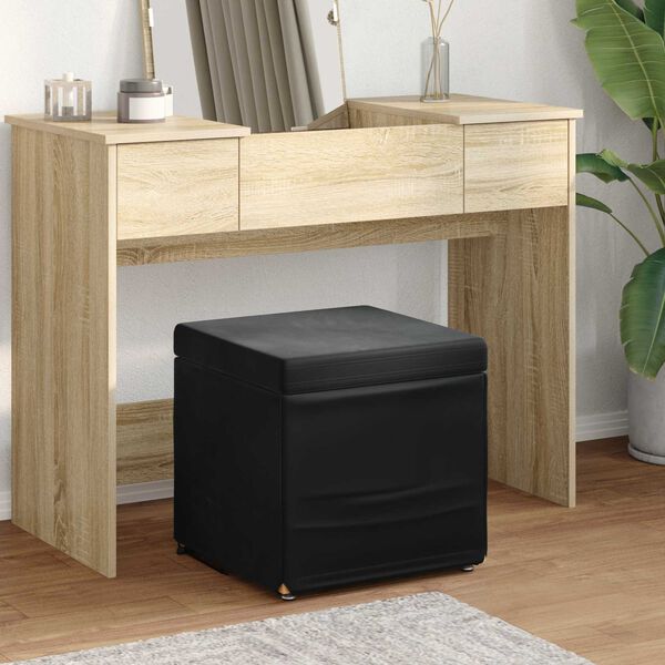 vidaXL Tabouret Noir 41 x 41 x 40 cm Velours et Bois Composite
