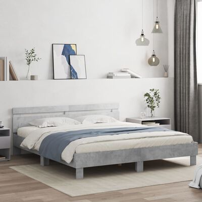 vidaXL Cadre de lit sans matelas gris béton 160x200 cm