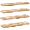 vidaXL &Eacute;tag&egrave;res flottantes 4 pcs 100x20x4 cm acacia massif non trait&eacute;