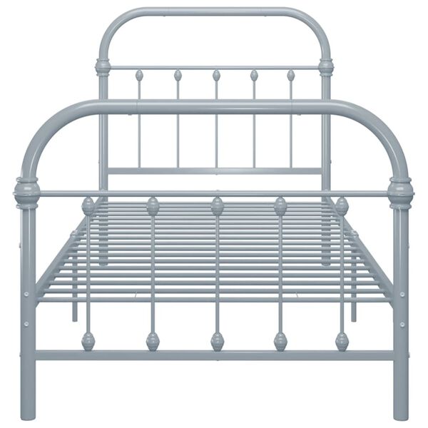 vidaXL Cadre de lit sans matelas gris métal 100x200 cm