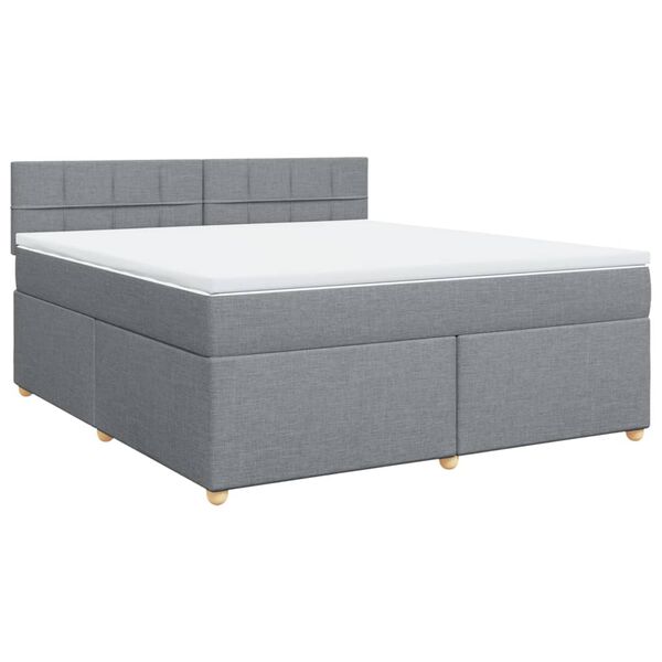 vidaXL Sommier &agrave; lattes de lit avec matelas Gris clair 180x200cm Tissu