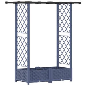 vidaXL Lit &Eacute;lev&eacute; avec Treillis et Toit Gris 122,5 x 40 x 123 cm PP
