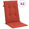 vidaXL Coussins de chaise &agrave; dossier haut lot de 2 rouge m&eacute;lang&eacute; tissu