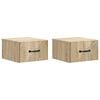 vidaXL Cabinet de chevet mural 2 pcs Ch&ecirc;ne Sonoma 34,5 x 33 x 20 cm