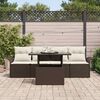 vidaXL Ensemble de canap&eacute; de jardin 5 pcs Marron Poly Rattan