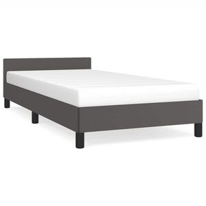 vidaXL Cadre de lit avec t&ecirc;te de lit sans matelas gris 80x200 cm