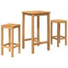 vidaXL Ensemble de bar ext&eacute;rieur 3 pc Non trait&eacute; Bois de teck massif