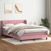 vidaXL Sommier &agrave; lattes de lit avec matelas rose 140x220 cm velours