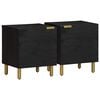vidaXL Tables de chevet 2 pcs noir 40x33x46 cm bois de manguier solide