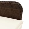 vidaXL Ensemble de bistro de jardin 3 pcs coussins marron poly rotin