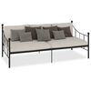 vidaXL Cadre de lit de repos sans matelas noir métal 90x200 cm