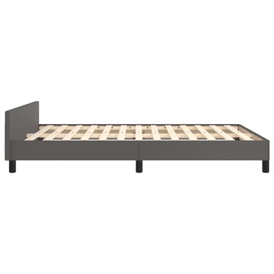 vidaXL Cadre de lit avec tête de lit sans matelas gris 140x190 cm