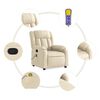 vidaXL Fauteuil de massage inclinable crème tissu