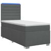 vidaXL Lit boxspring avec matelas Gris fonc&eacute; 90 x 190 cm Tissu