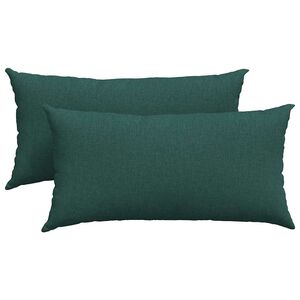vidaXL Coussins de canap&eacute; 2 pcs Vert fonc&eacute; 80 x 40 cm tissu
