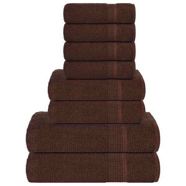 vidaXL Ensemble de serviettes FROGN 8 pcs marron 360 g/m²