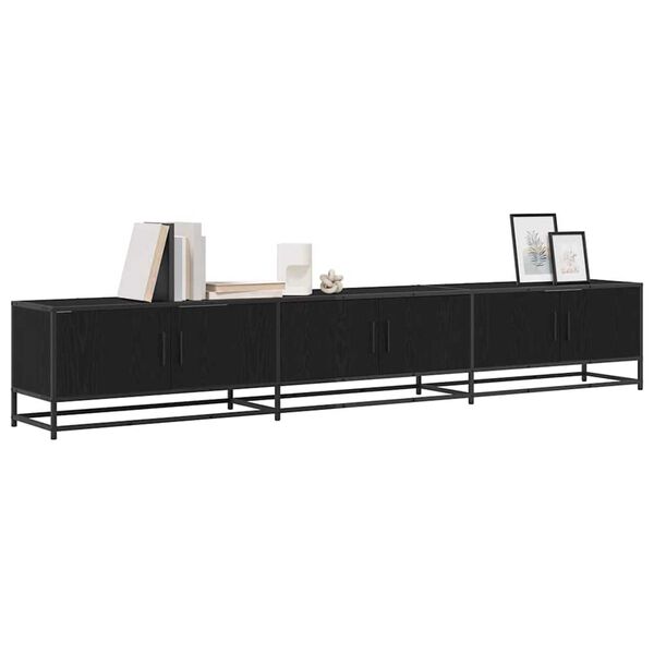vidaXL Unites TV 2 pcs Ch&ecirc;ne noir 240 x 35 x 41 cm Bois d'ing&eacute;nierie