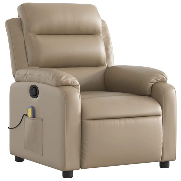 vidaXL Fauteuil de massage inclinable Cappuccino Similicuir