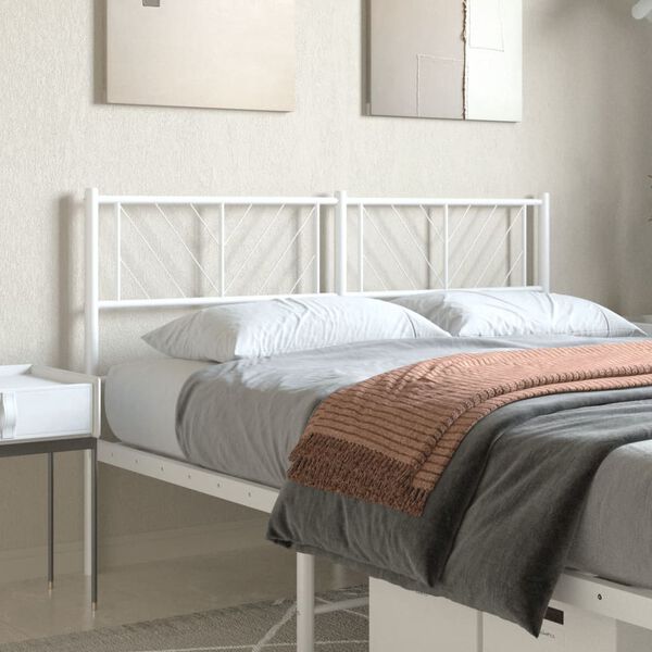 vidaXL T&ecirc;te de lit de remplacement m&eacute;tal blanc 140 cm