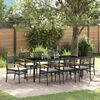 vidaXL Ensemble de salle &agrave; manger pour jardin 9 pcs Noir polyrotin