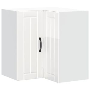 vidaXL Armoire murale d'angle de cuisine Lucca blanc brillant