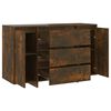 vidaXL Buffet avec 3 tiroirs ch&ecirc;ne fum&eacute; 120x41x75 cm bois d'ing&eacute;nierie