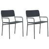 vidaXL Chaises de jardin 2 pc Anthracite Acier