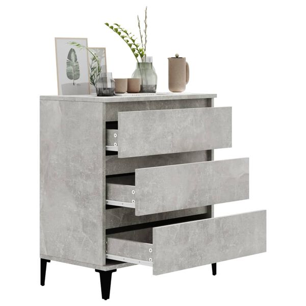 vidaXL Buffet Gris béton 60x35x70 cm Bois d'ingénierie