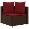 vidaXL Salon de jardin avec coussins 9 pcs marron résine tressée