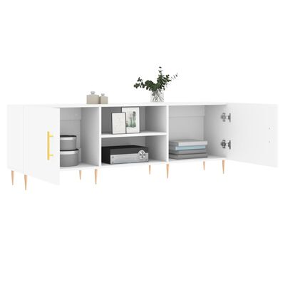 vidaXL Meuble TV blanc 150x30x50 cm bois d'ingénierie