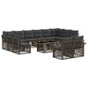 vidaXL Ensemble de canap&eacute; de jardin 13 pc Gris et Gris fonc&eacute; polyrotin