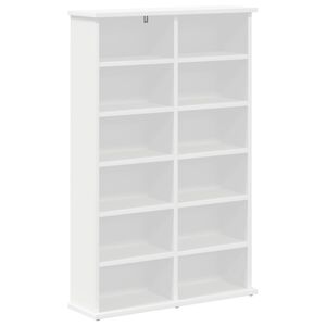vidaXL Meuble CD Blanc 60 x 17 x 92 cm Bois d'ing&eacute;nierie