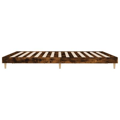 vidaXL Cadre de lit sans matelas chêne fumé 160x200 cm bois ingénierie