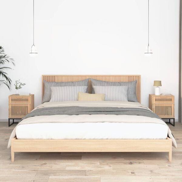 vidaXL Tables de chevet 2 pcs 40x30x55,5 cm bois ing&eacute;nierie et fer