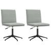 vidaXL Chaises &agrave; manger lot de 2 Gris clair Velours